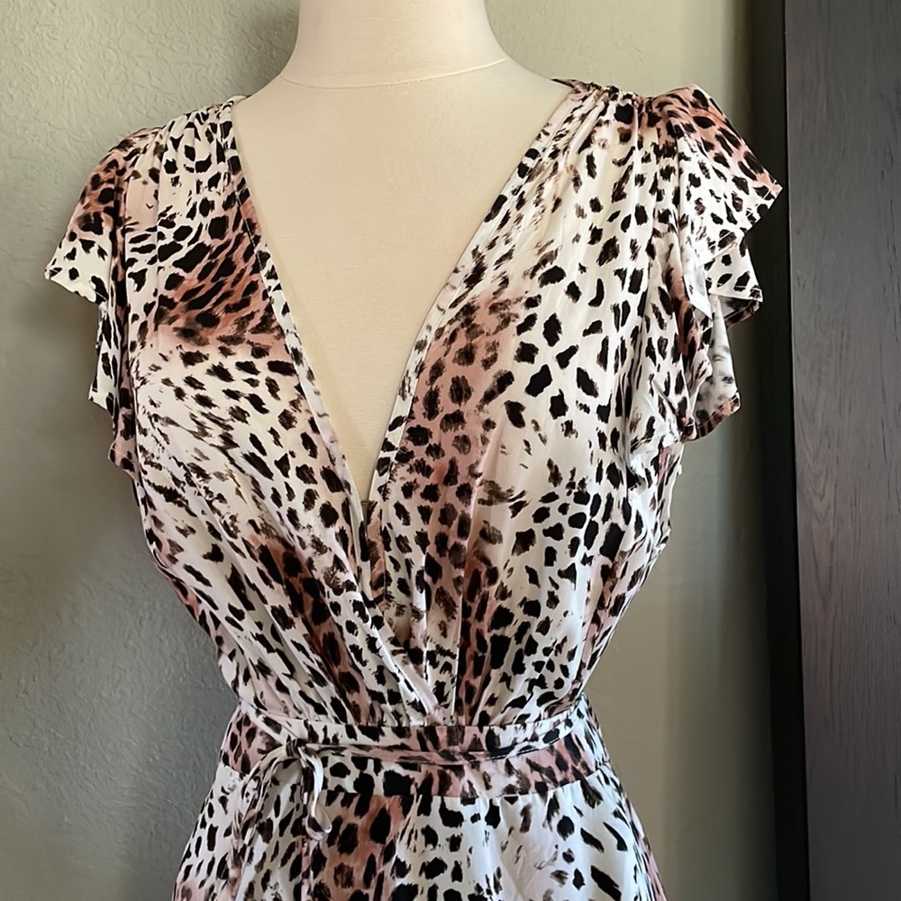 Kavari Leopard Wrap Midi Dress S